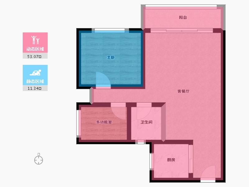 广东省-深圳市-桑泰龙樾-56.80-户型库-动静分区