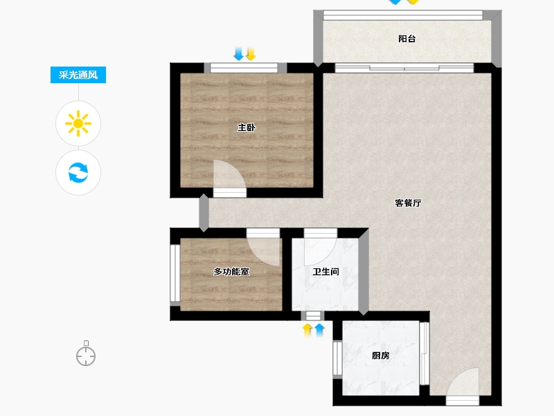 广东省-深圳市-桑泰龙樾-56.80-户型库-采光通风