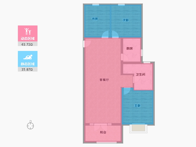 山西省-晋中市-华都·文华里-89.60-户型库-动静分区