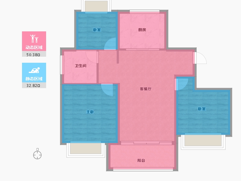 上海-上海市-新长宁·水韵名邸-74.75-户型库-动静分区