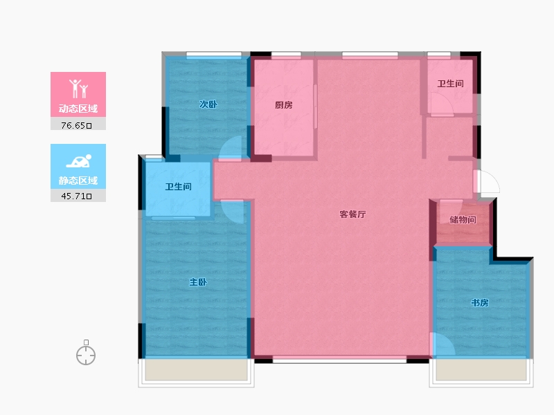 天津-天津市-金地·青云玖璋-111.10-户型库-动静分区