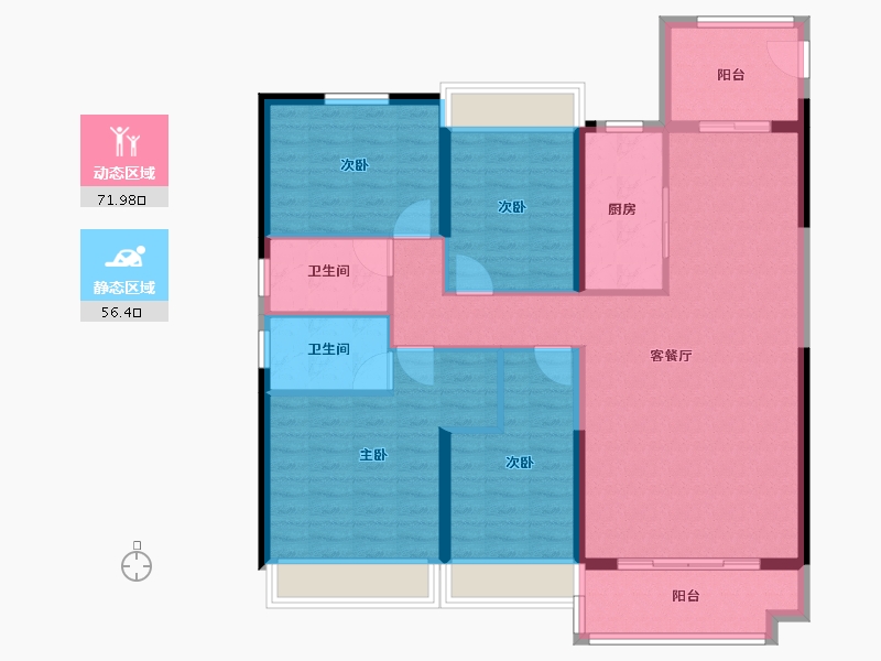 江苏省-镇江市-碧桂园·云顶-116.00-户型库-动静分区