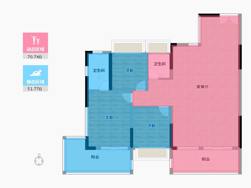 湖北省-孝感市-民邦·璞樾-111.20-户型库-动静分区