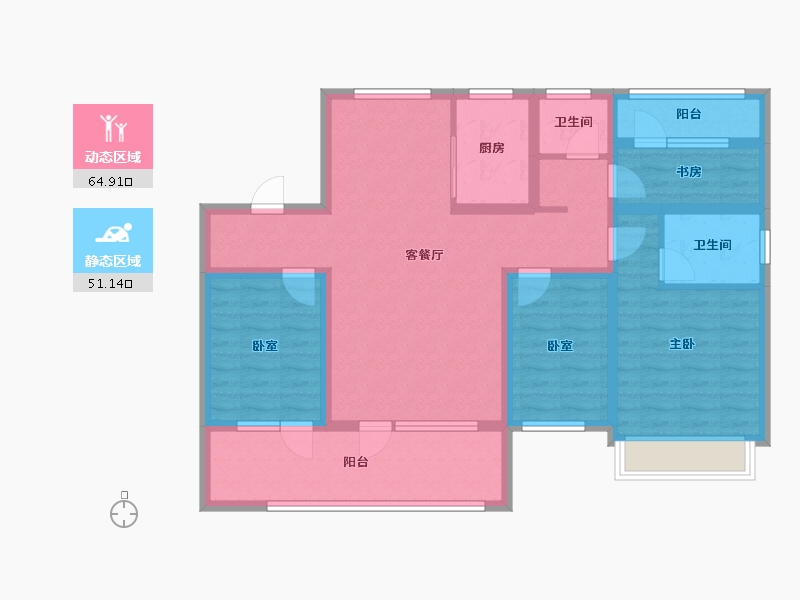 山东省-济宁市-龙城福多多-101.91-户型库-动静分区