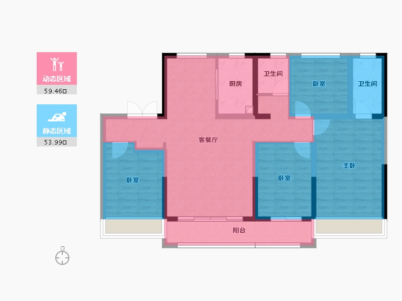 山东省-济南市-海鑫君悦府-100.93-户型库-动静分区