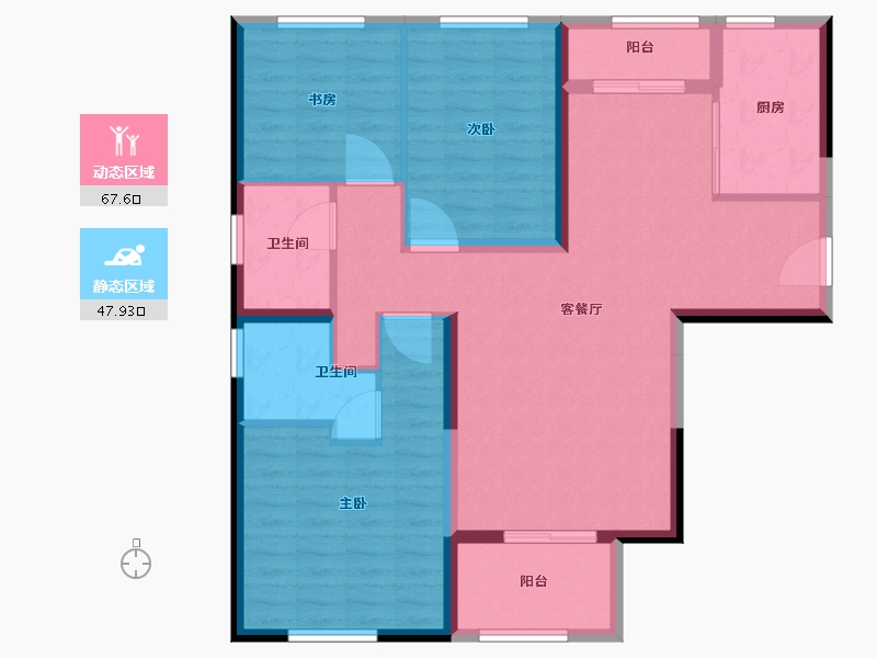 上海-上海市-溢泽华庭-104.01-户型库-动静分区