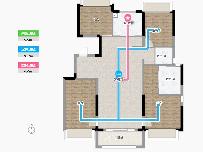 上海-上海市-前滩润璟-106.46-户型库-动静线