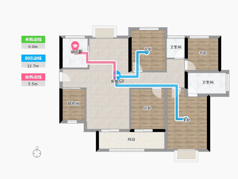 广东省-中山市-越秀建发·玺樾-103.04-户型库-动静线