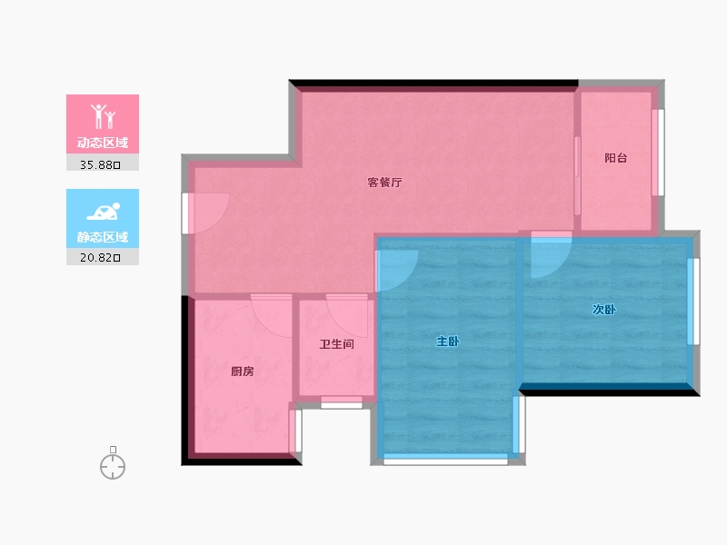 广东省-广州市-珠江西湾里-50.84-户型库-动静分区