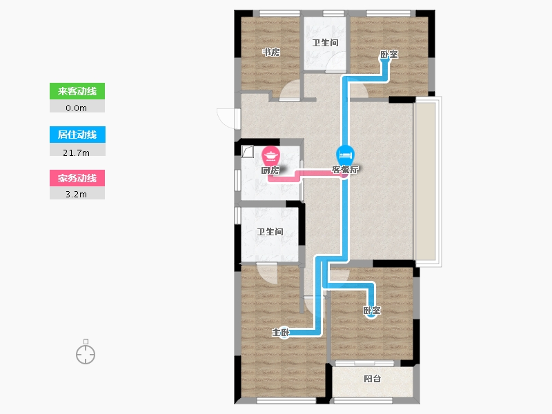 浙江省-杭州市-华景川云萃天和城-88.48-户型库-动静线