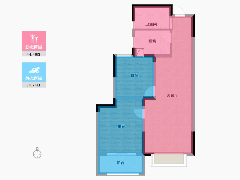 甘肃省-庆阳市-正德铭苑-66.69-户型库-动静分区