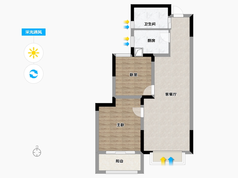 甘肃省-庆阳市-正德铭苑-66.69-户型库-采光通风