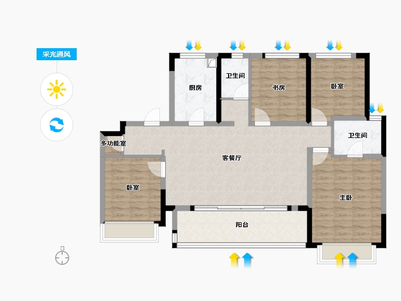 四川省-成都市-融城启元-106.96-户型库-采光通风