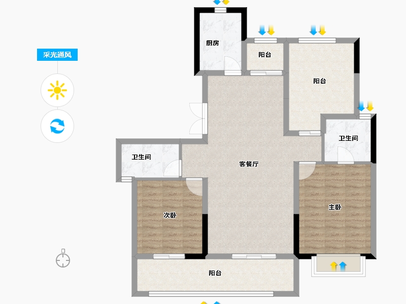 云南省-红河哈尼族彝族自治州-春秋印-103.50-户型库-采光通风