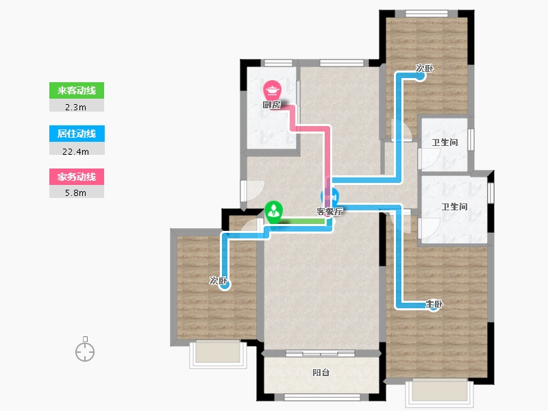 山东省-烟台市-大都珑悦-110.40-户型库-动静线