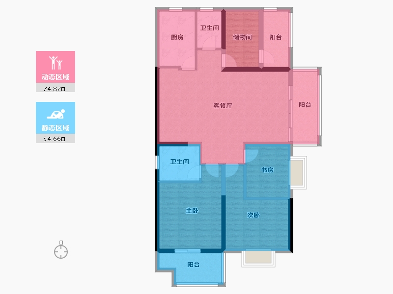 江苏省-镇江市-碧桂园·云顶-116.12-户型库-动静分区