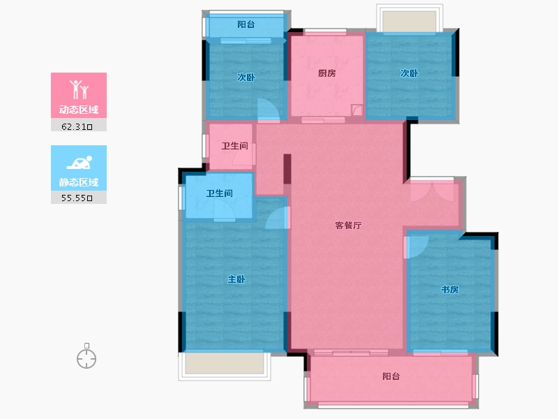 安徽省-宿州市-宿州天元府-105.60-户型库-动静分区