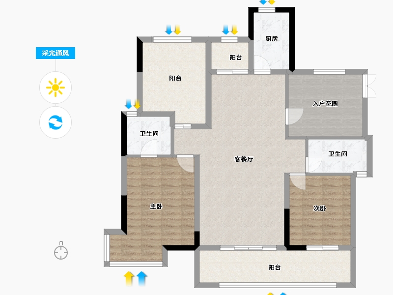 云南省-红河哈尼族彝族自治州-春秋印-108.97-户型库-采光通风