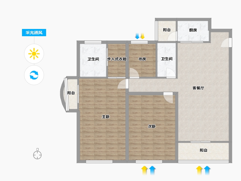 广东省-深圳市-鸿业苑-122.13-户型库-采光通风