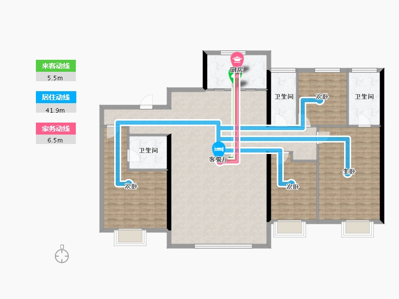 湖南省-长沙市-龙湖·青云阙-153.17-户型库-动静线