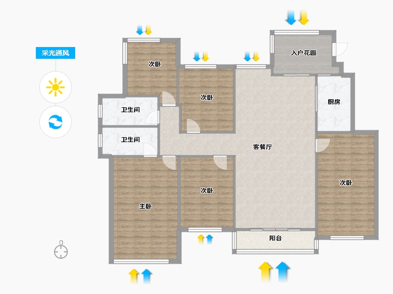 广东省-惠州市-惠阳星河丹堤-N区-134.84-户型库-采光通风