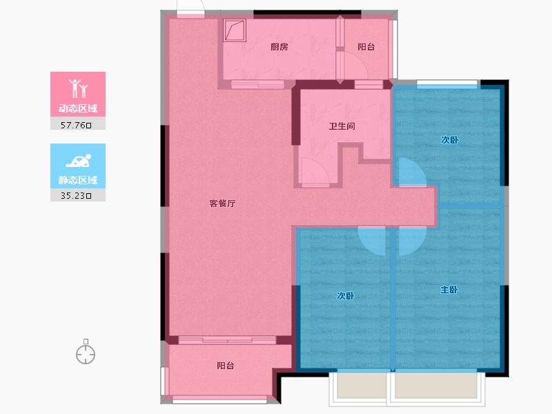 山西省-大同市-恒大悦府-90.69-户型库-动静分区