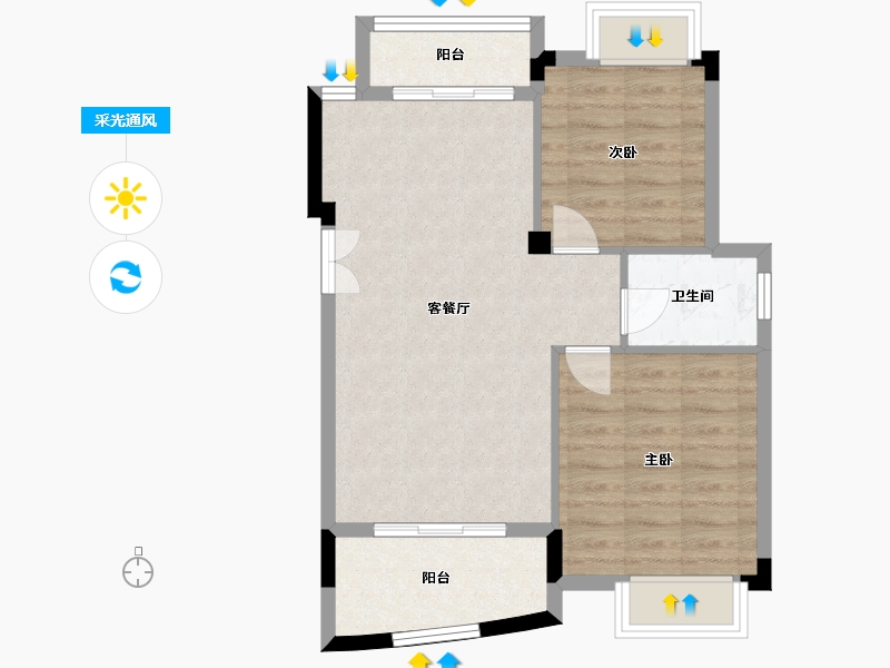 广西壮族自治区-桂林市-广源国际社区-65.60-户型库-采光通风