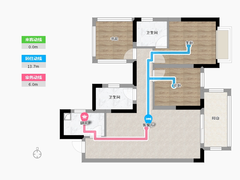 广西壮族自治区-南宁市-江宸合悦-70.40-户型库-动静线