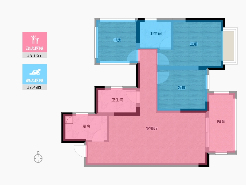 广西壮族自治区-南宁市-江宸合悦-70.40-户型库-动静分区