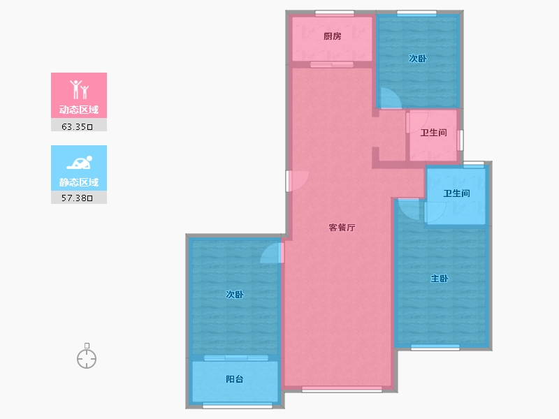 山东省-枣庄市-双子座大厦-127.76-户型库-动静分区