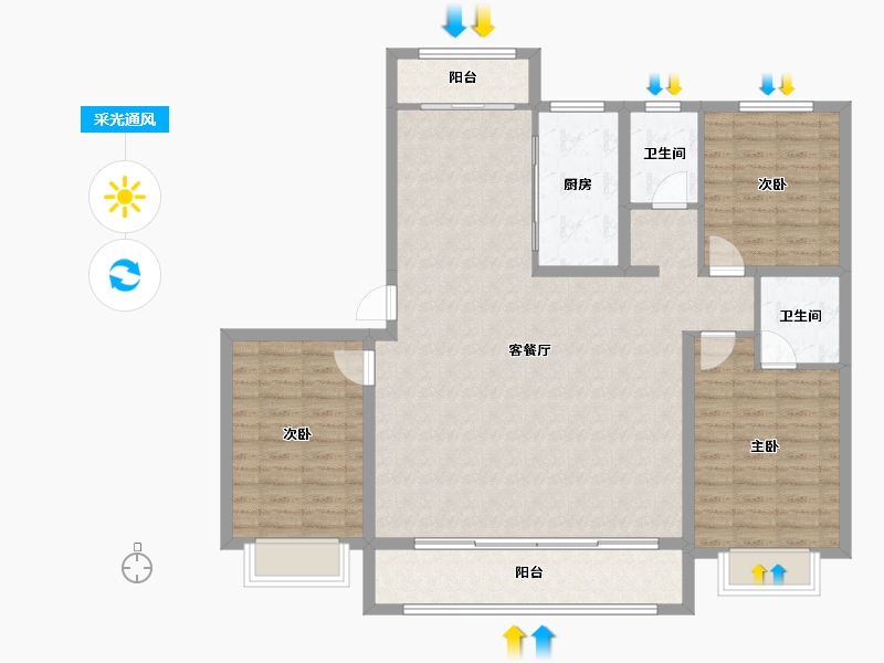 河北省-邯郸市-邱县龙庭华府-131.20-户型库-采光通风