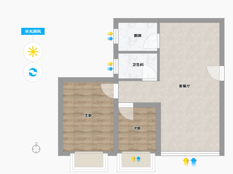 广东省-深圳市-景亿山庄-44.81-户型库-采光通风