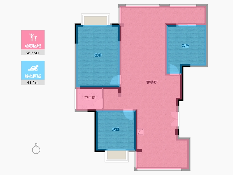 江苏省-南通市-亦陶佳苑-101.60-户型库-动静分区