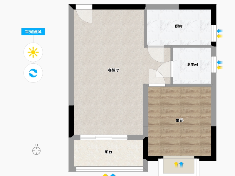 甘肃省-庆阳市-正德铭苑-47.62-户型库-采光通风