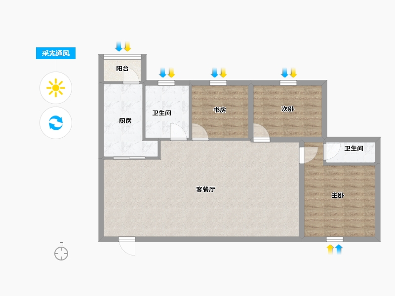 广东省-深圳市-东安花园-86.07-户型库-采光通风