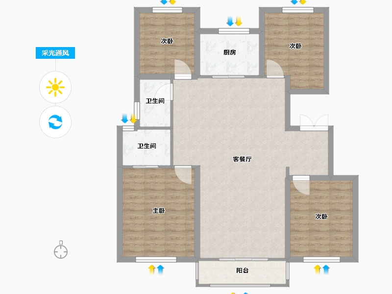 河北省-保定市-晨阳小镇-113.32-户型库-采光通风