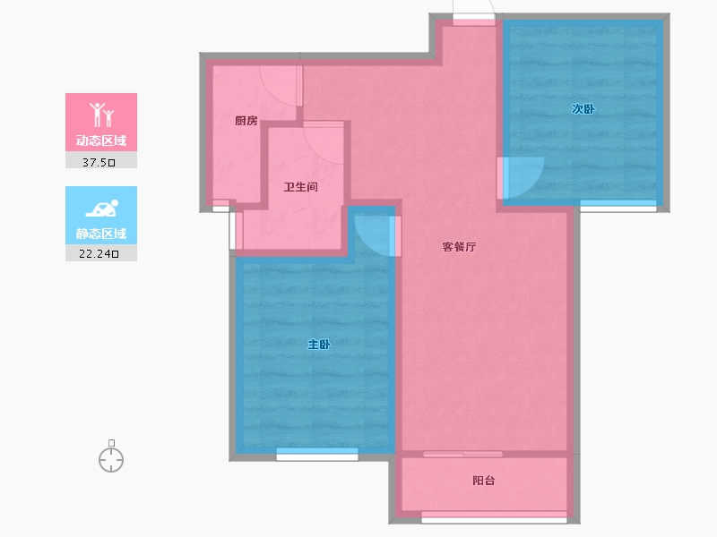 广东省-深圳市-鹏兴花园(六期)-52.30-户型库-动静分区