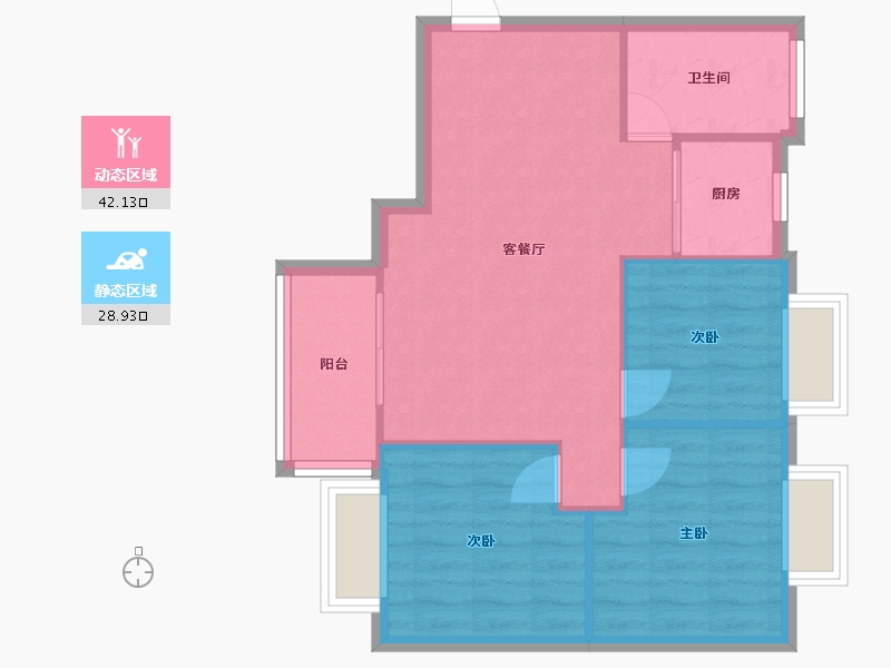 广东省-广州市-白云高尔夫花园-东区-66.00-户型库-动静分区