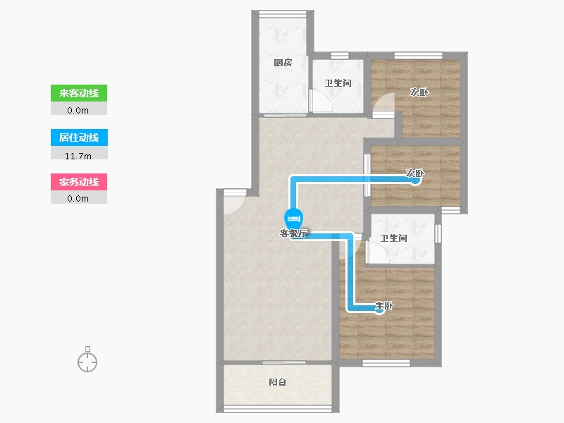 广东省-深圳市-鹏兴花园(一期)-79.62-户型库-动静线