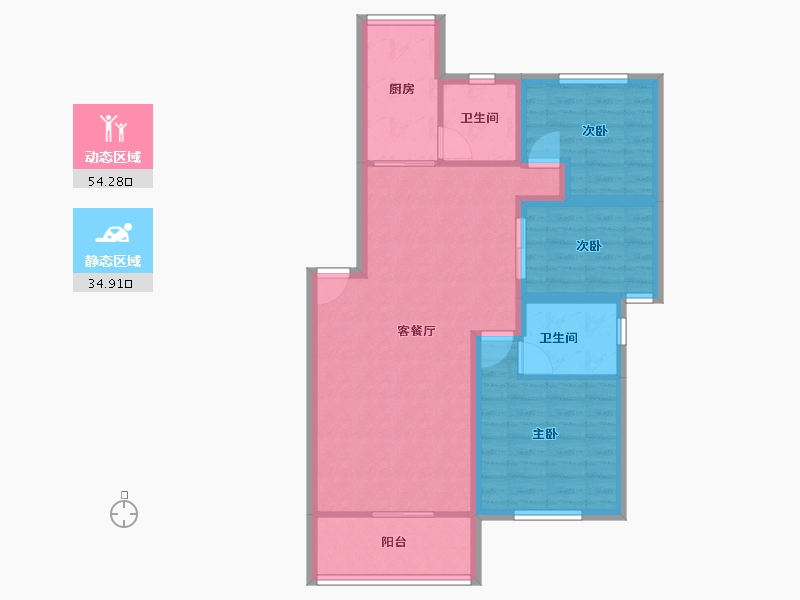 广东省-深圳市-鹏兴花园(一期)-79.62-户型库-动静分区