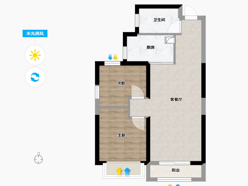 甘肃省-兰州市-保利大都汇-64.00-户型库-采光通风