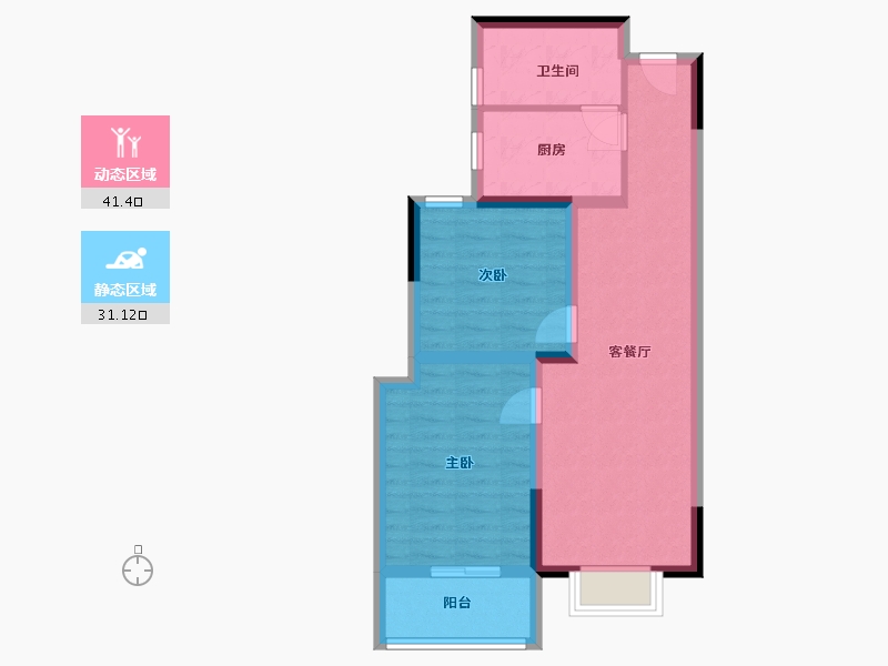 甘肃省-庆阳市-正德铭苑-64.15-户型库-动静分区