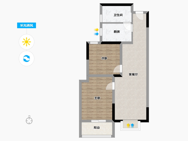 甘肃省-庆阳市-正德铭苑-64.15-户型库-采光通风