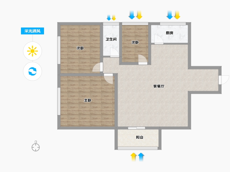 广东省-深圳市-华丽花园-102.90-户型库-采光通风