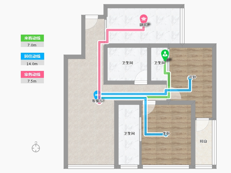 广东省-深圳市-桐林花园-72.63-户型库-动静线