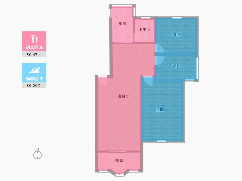 广东省-深圳市-鹏兴花园(一期)-77.43-户型库-动静分区