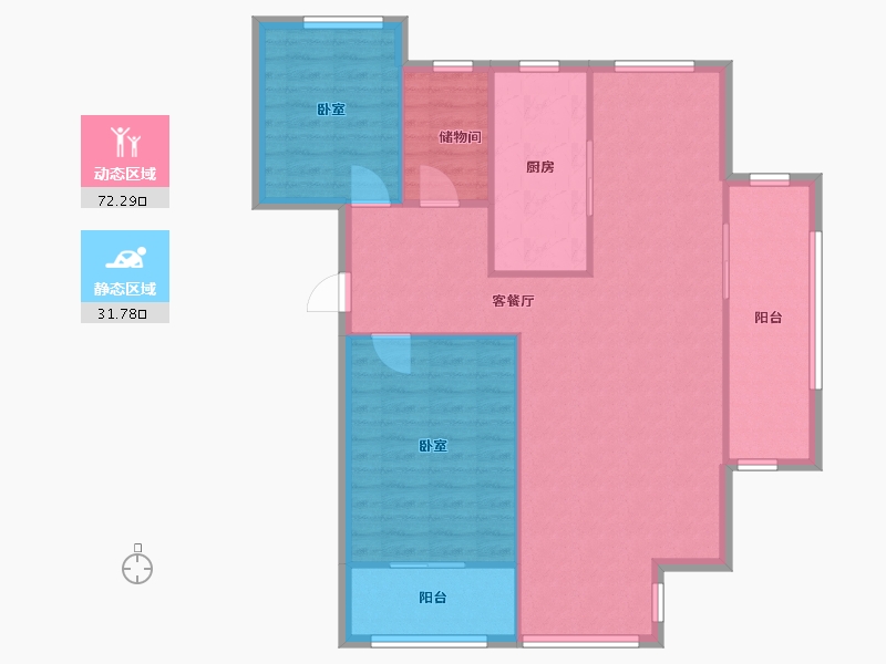 河南省-许昌市-建业帕拉帝奥-101.16-户型库-动静分区