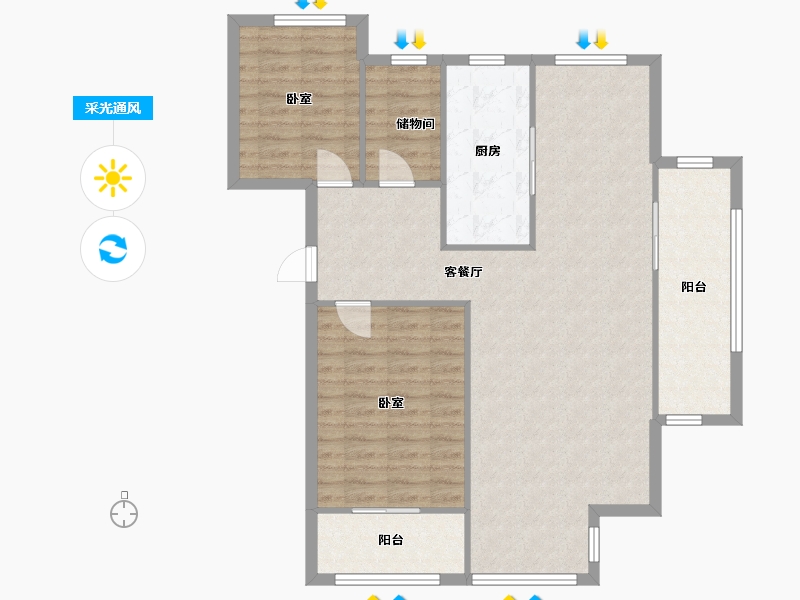 河南省-许昌市-建业帕拉帝奥-101.16-户型库-采光通风