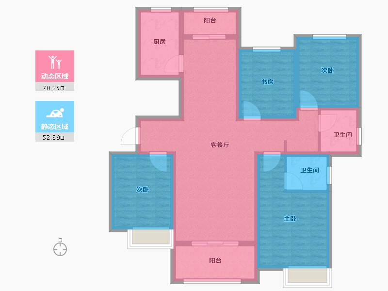 安徽省-宿州市-运河城·外滩-108.80-户型库-动静分区