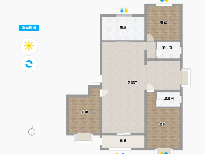 山西省-忻州市-康泰园-154.40-户型库-采光通风